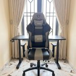 electric adjustable height desk and chair.1