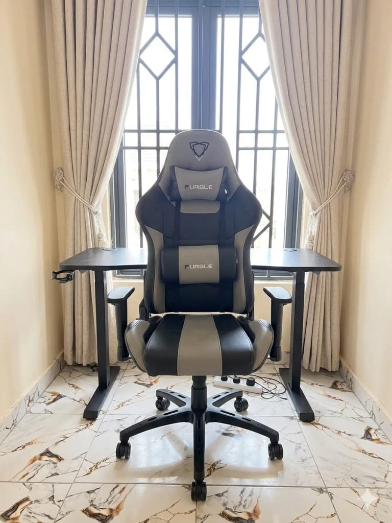 electric adjustable height desk and chair.1