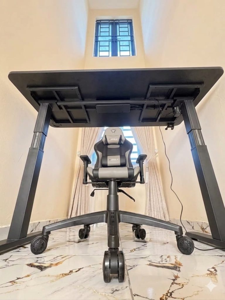 electric adjustable height desk and chair.2
