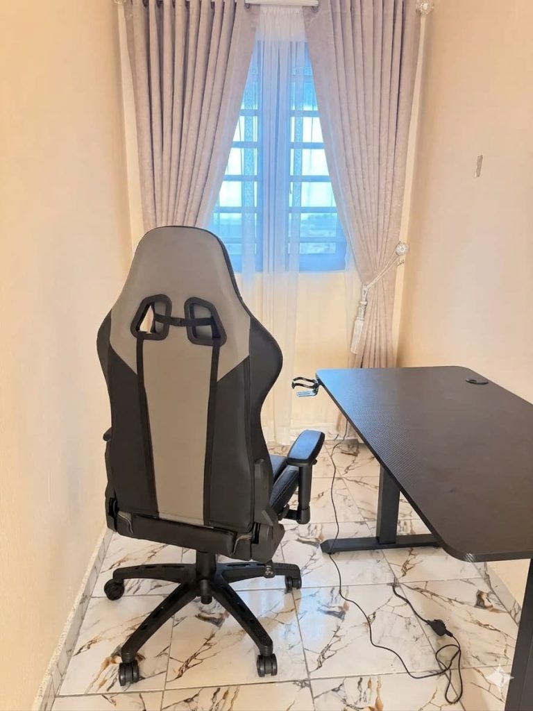electric adjustable height desk and chair.4